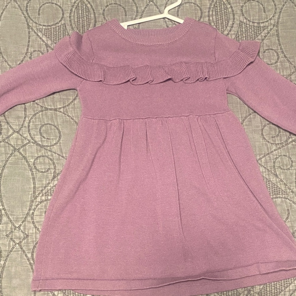 Ruffle Butts Pink A-Line Sweater Dress